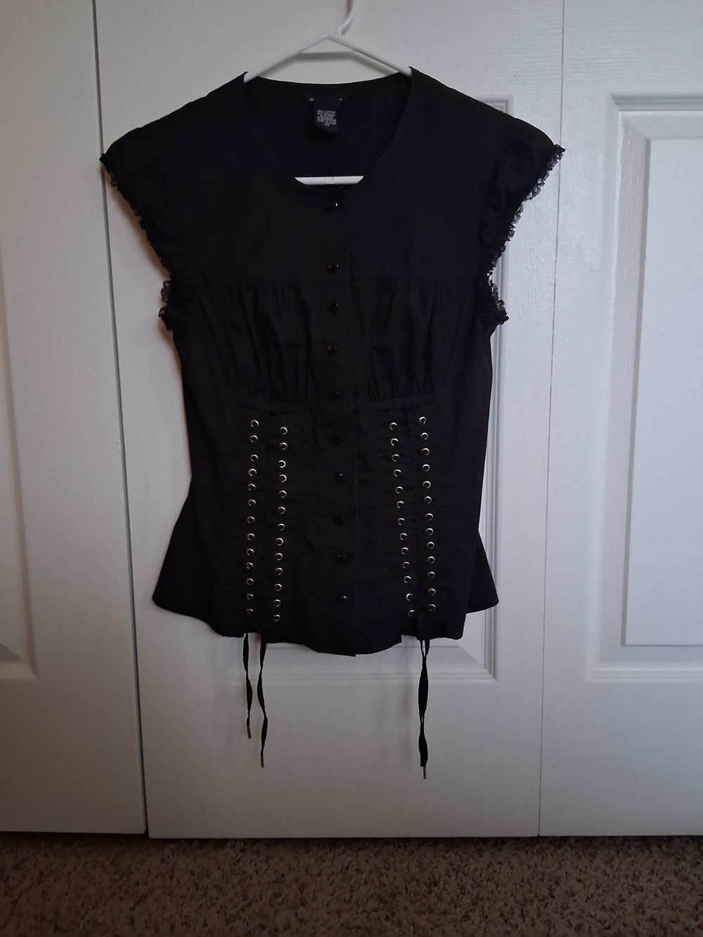 Vintage Moda International Lace Up Corset Blouse